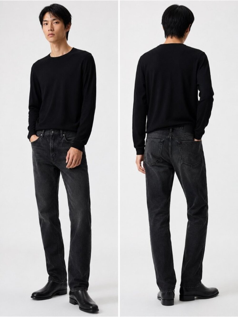 Helmut Lang x Uniqlo Black Straight Leg Jeans Men’s 29 Washed Denim Minimalist
